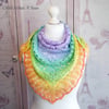 Seconds Sunday end of line. Pastel 100% cotton lace triangle shawl, scarf.