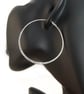 Large silver hammered hoop earrings - Image 8