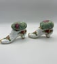 Pair of Vintage Upcycled 'Old Country Roses' Decorative Shoe Pin Cushions