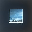 Tiny watercolour seascape in a black mount