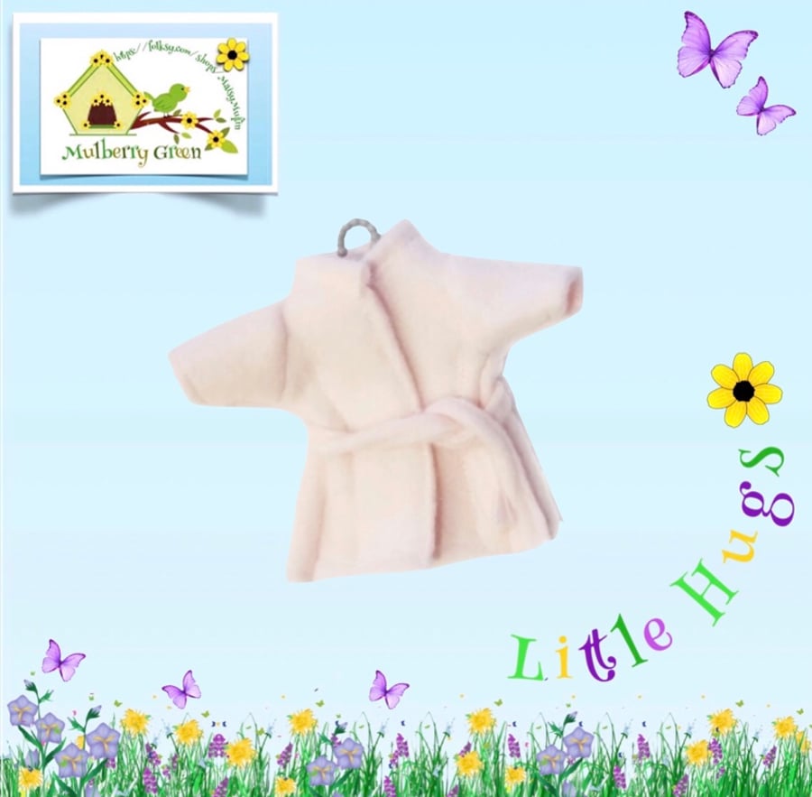 Reserved forJane - Pink Fleece Dressing Gown to fit the Little Hugs dolls 