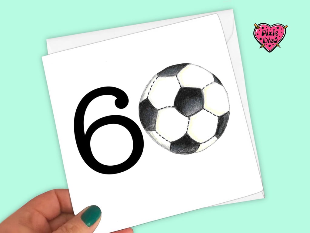 60th birthday card, Age 60 football card