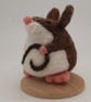 Fattus Rattus - needle felted brown rat mouse ornament