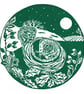 Dormouse Winter Scene - Handprinted  - Image 1