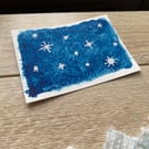ACEO Original Abstract Watercolour Painting Silver Stars 1