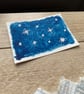ACEO Original Abstract Watercolour Painting Silver Stars 1