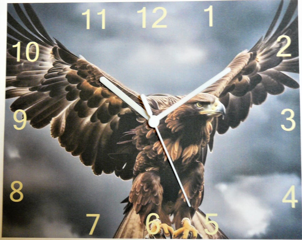 GOLDEN EAGLE bird of prey wall hanging clock  bird 