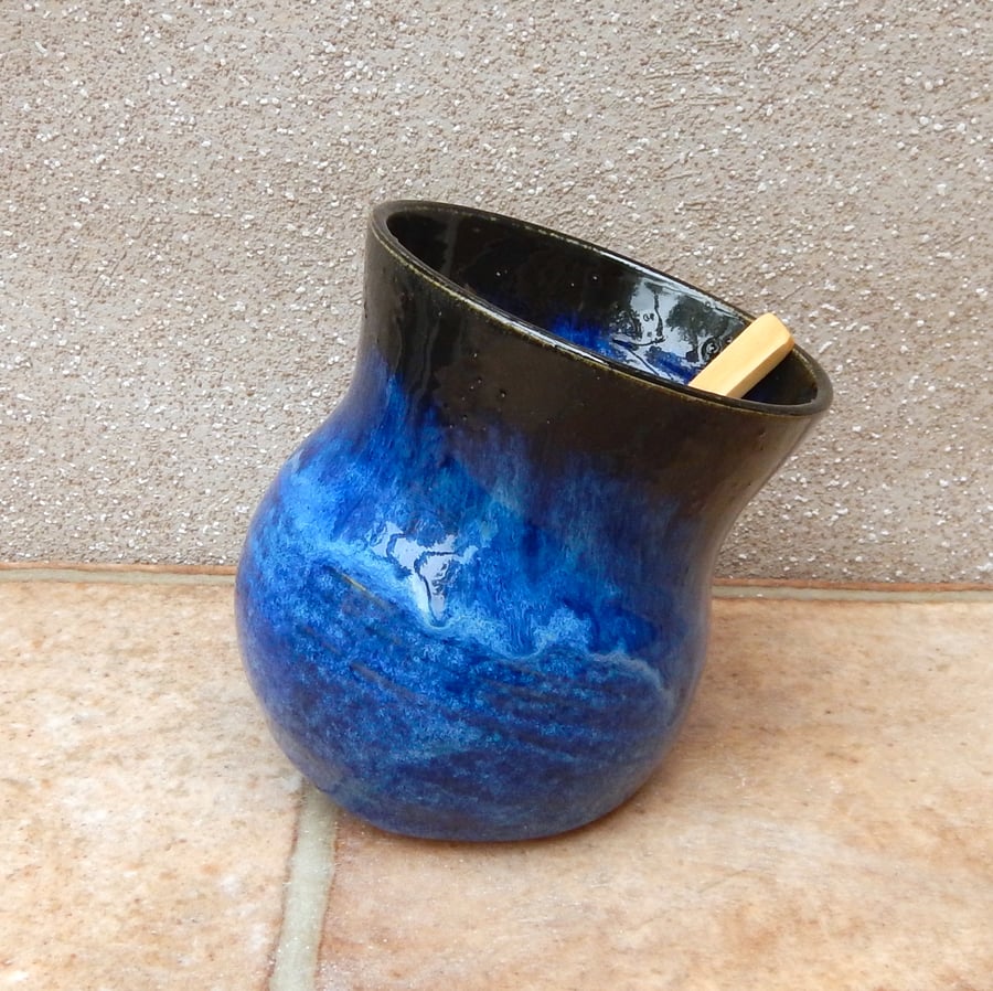 Salt pig or cellar wheel thrown handthrown stoneware ceramic pottery handmade 