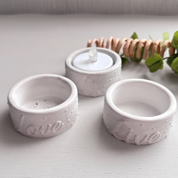 Grey Tea light Holder – Candle Holder - Minimalist Decor
