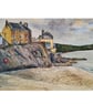 Blank Greetings Card of Cawsand Beach  Cornwall From Original Painting  size A6 - Image 2