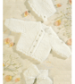 VINTAGE KNITTING PATTERN Babies White Garter Set - Image 1