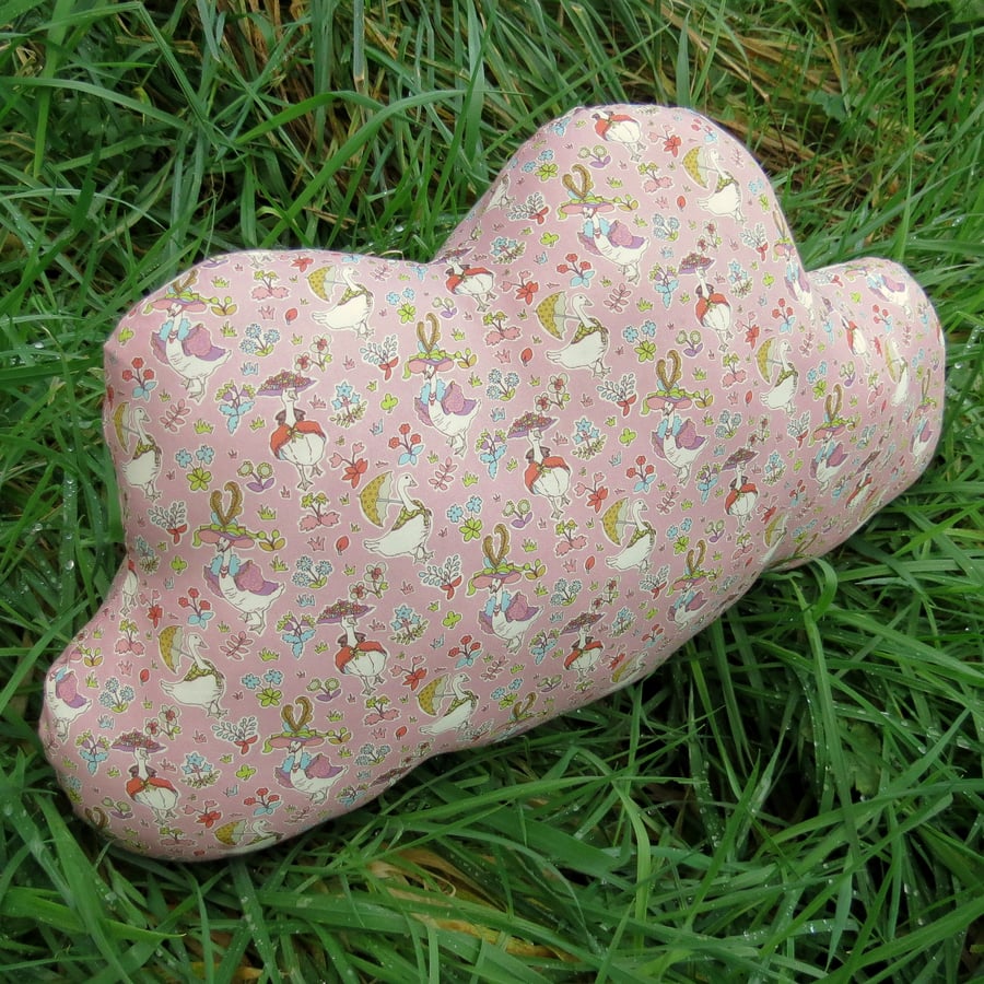 Cloud Cushion.  Made from Liberty Lawn.  40.5cm x 23cm.  Nursery Decor.