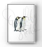 Watercolour Print Penguins Bomber, Beaky And Zip  - Image 1