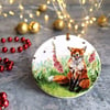 Fox amongst the Foxgloves Ceramic Christmas Decoration 