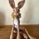 Needle felted ruffle Hare