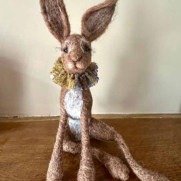 Needle felted ruffle Hare