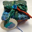 2 hand knitted cotton dishcloths