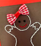 Christmas cards x 2 Mr and Mrs Gingerbread male and female, hand embroidered - Image 3