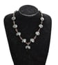 black agate heart shaped beaded necklace with rosary linking - Image 2