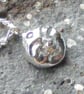 Tiny Fine Silver Moon Goddess Pendant and Sterling Silver 18 Inch Chain With CZ - Image 7