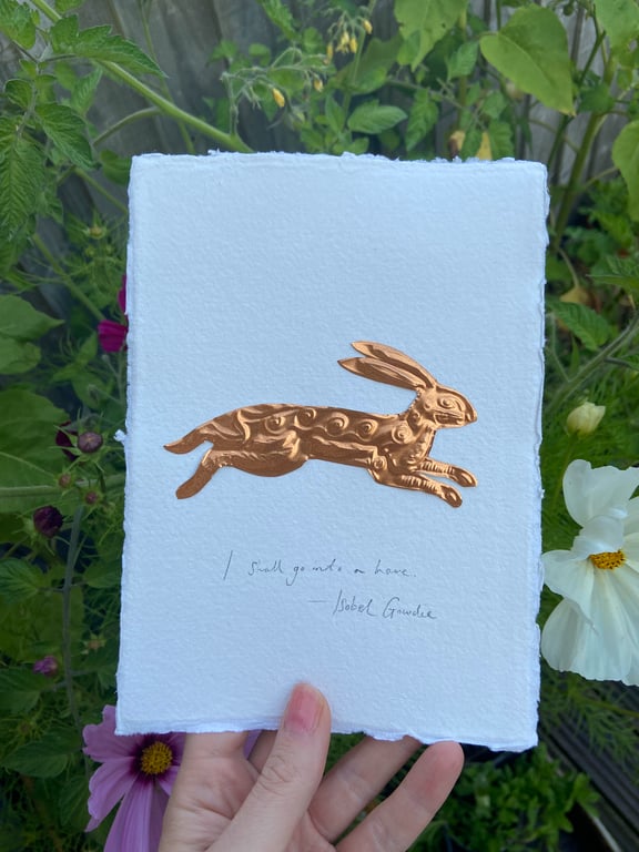 I Go Into A Hare Original Copper Artwork
