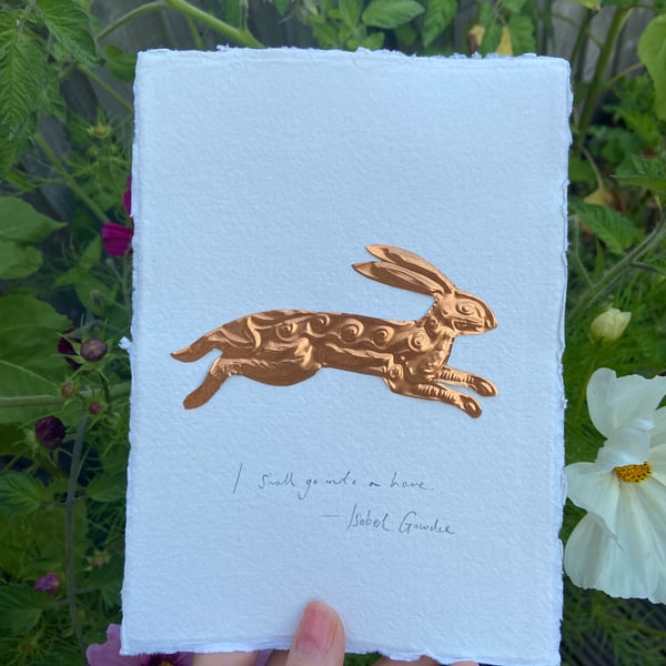 I Go Into A Hare Original Copper Artwork