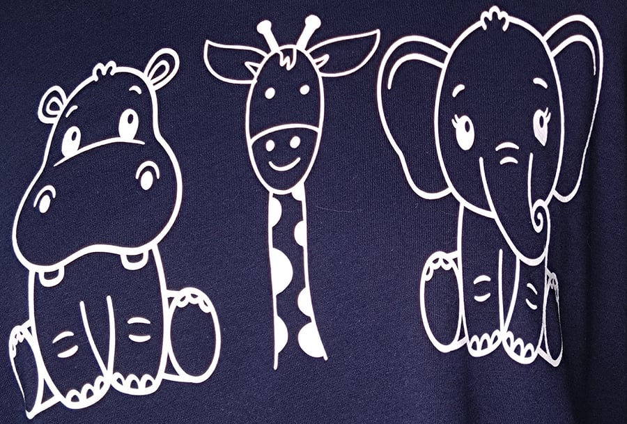 Navy Zoo Animals T-shirt