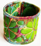 Cuff - Fabric Bracelet with Free Machine Embroidery 