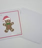 Handmade Gingerbread Man Christmas Card with Santa Hat – 5 x 5 Inch Square - Image 3