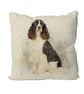Handmade Springer Spaniel Dog Cushion-Linen. Size 40x40cm- (16"x16") CUS134