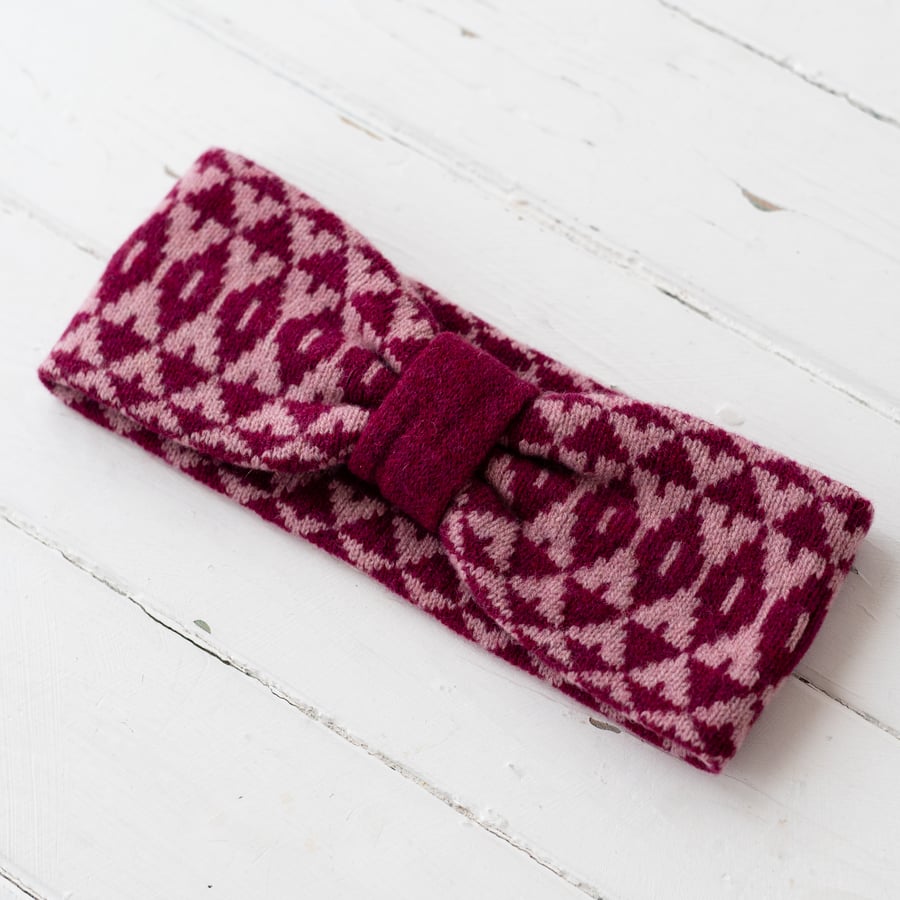 Mirror knitted headband - rose