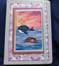 Beautiful hand decorated A5 notebook with original handmade little paper trees 