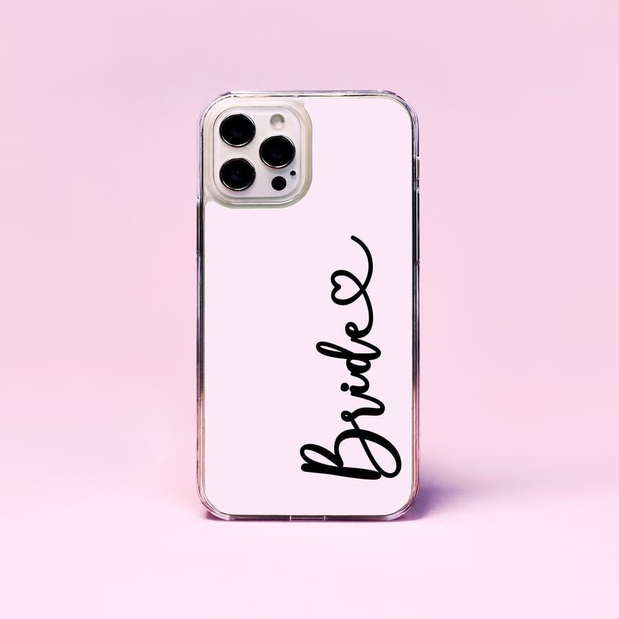 Bride Heart Pink Wedding Plastic Phone Case Cover For iPhone