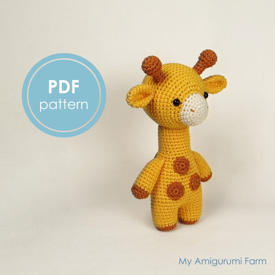 PATTERN: crochet giraffe pattern - amigurumi giraffe pattern - safari animal