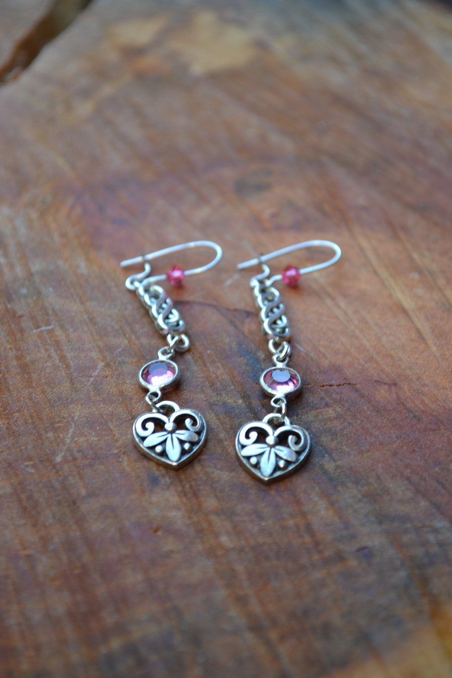 Celtic earrings knot and hearts