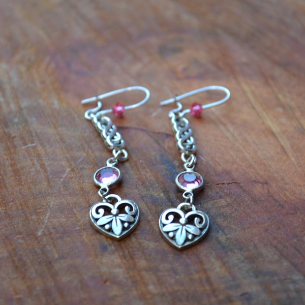 Celtic earrings knot and hearts