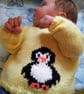 Knitting Pattern Baby Penguin Jumper, Hat and Bootees.  Digital Pattern - Image 1