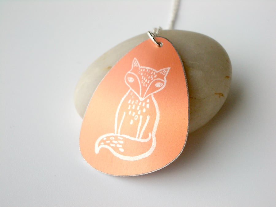 Fox pendant in orange