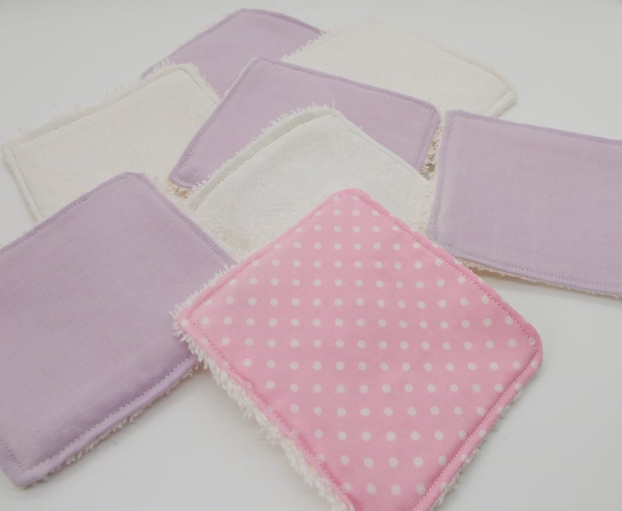 8 Reusable Face Wipes - Pastels