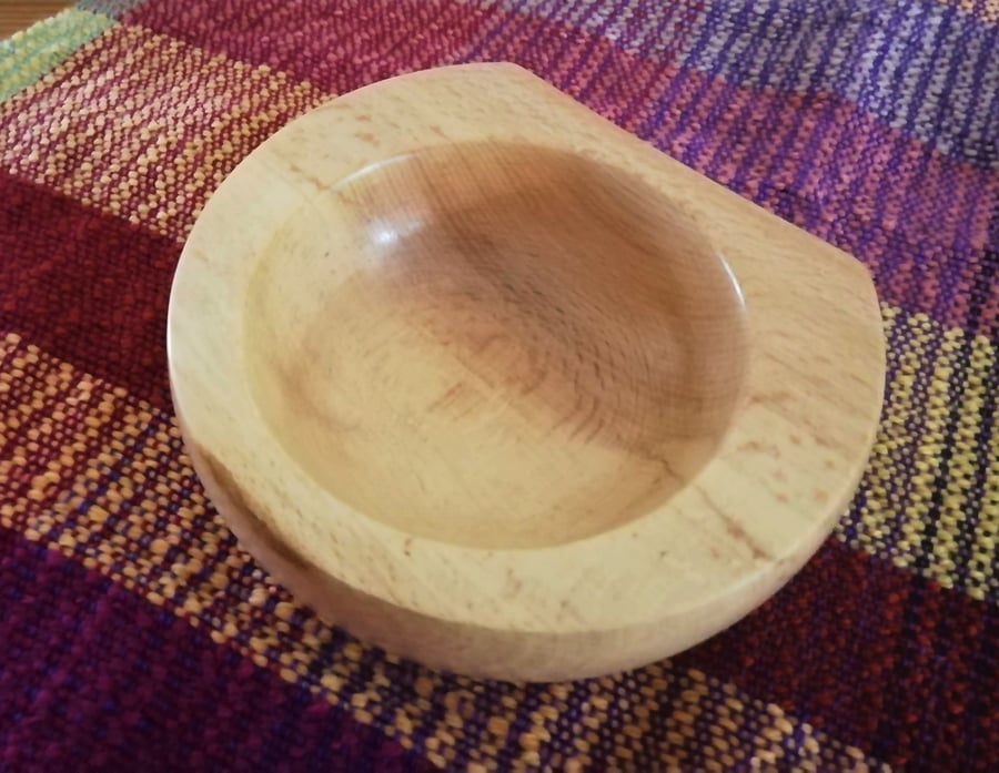 Wood Bowl, Beech, Hand Turned, Natural Edged