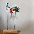 Teal and sea green glass eternal bouquet - unusual gift that lasts