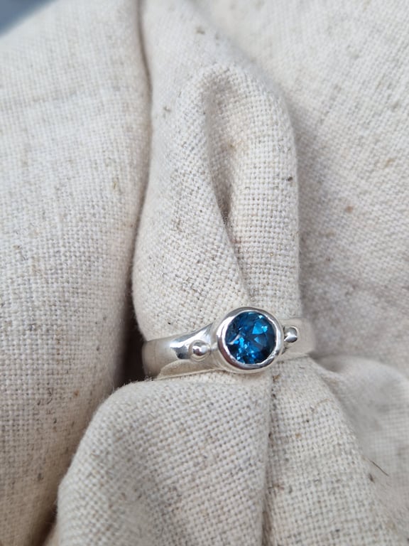 Perfectly imperfect silver topaz ring Size M one of a kind
