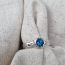 Perfectly imperfect silver topaz ring Size M one of a kind