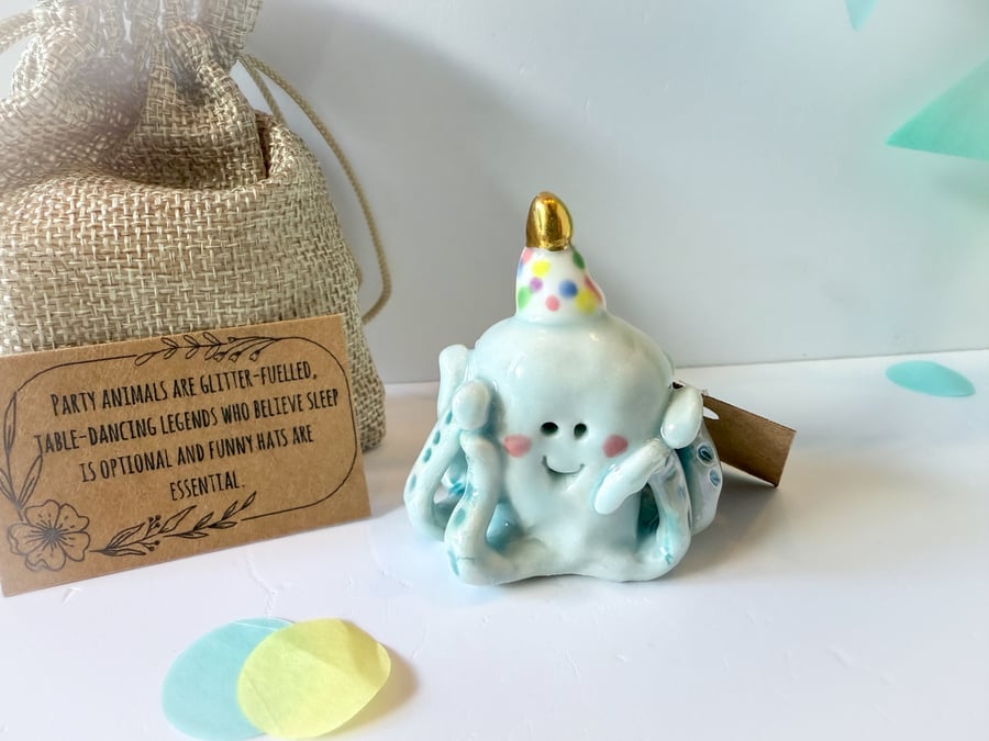 Handmade porcelain party octopus 