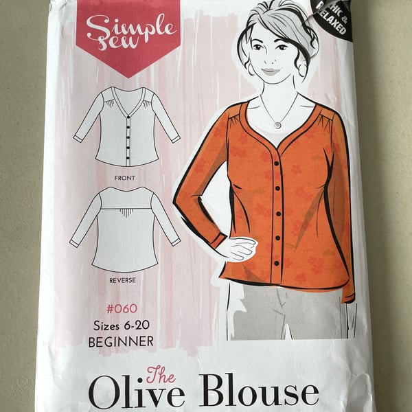 Sewing Pattern The Olive Blouse Simple Sew Beginner Sizes 6-20 Uncut