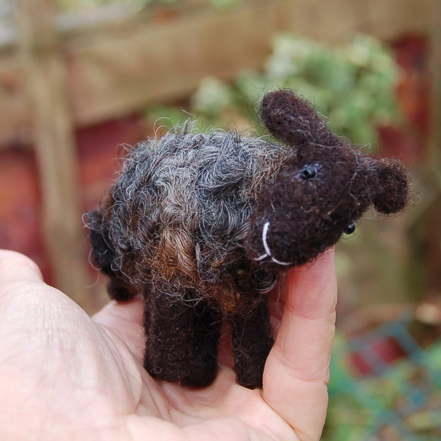 Black Lamb - undyed British wool sheep