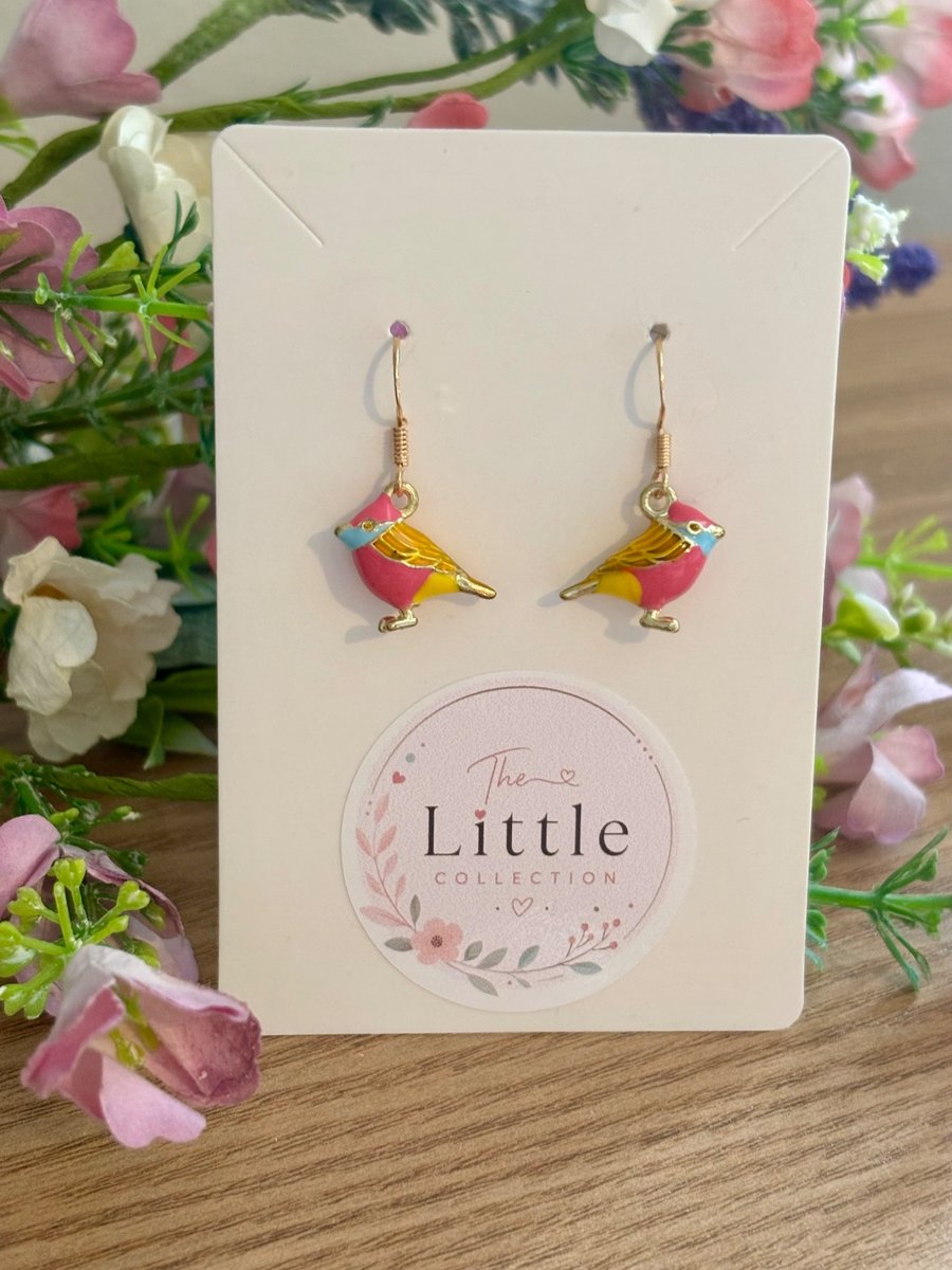 Bird Dangle Earrings, Handmade Jewellery