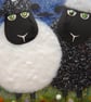 Handmade Fused Glass 'Twa Sheep' Picture - Image 2