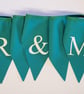 Personalised fabric wedding bunting bulk pack : Mr & Mrs, Just Married and 3 x 1 - Image 7