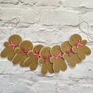Gingerbread Man bunting, Handmade Felt Christmas Decoration